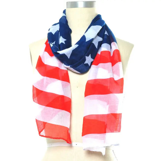 Light Weight American Flag Theme Oblong Scarf