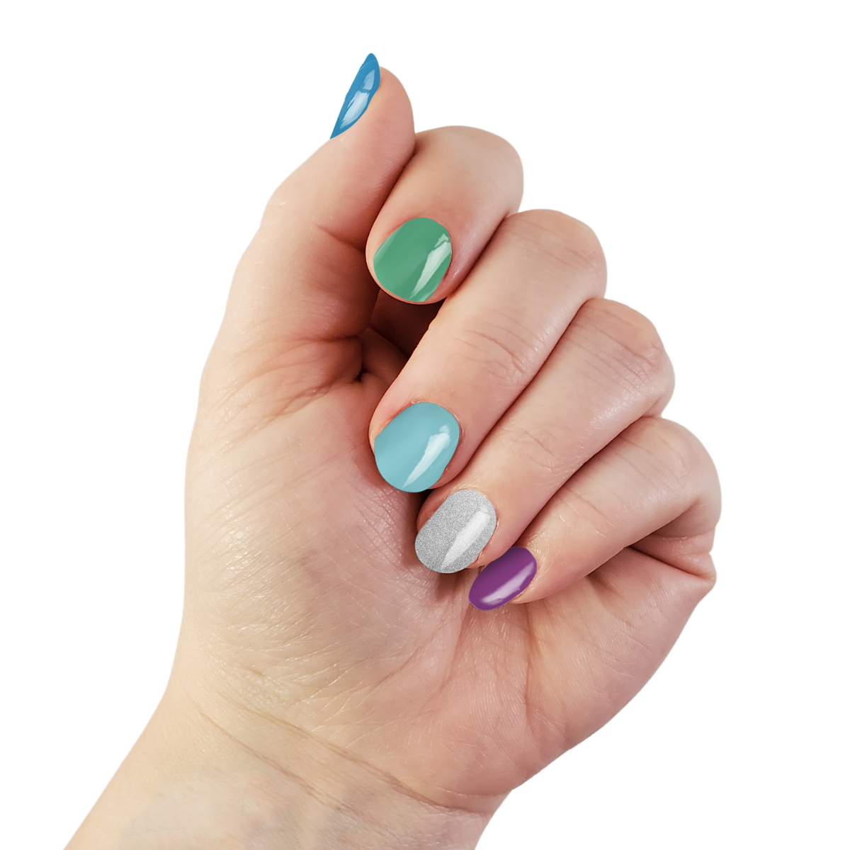 Ocean Breeze | Cool Tone Solid Color Mix Nail Polish Sticker
