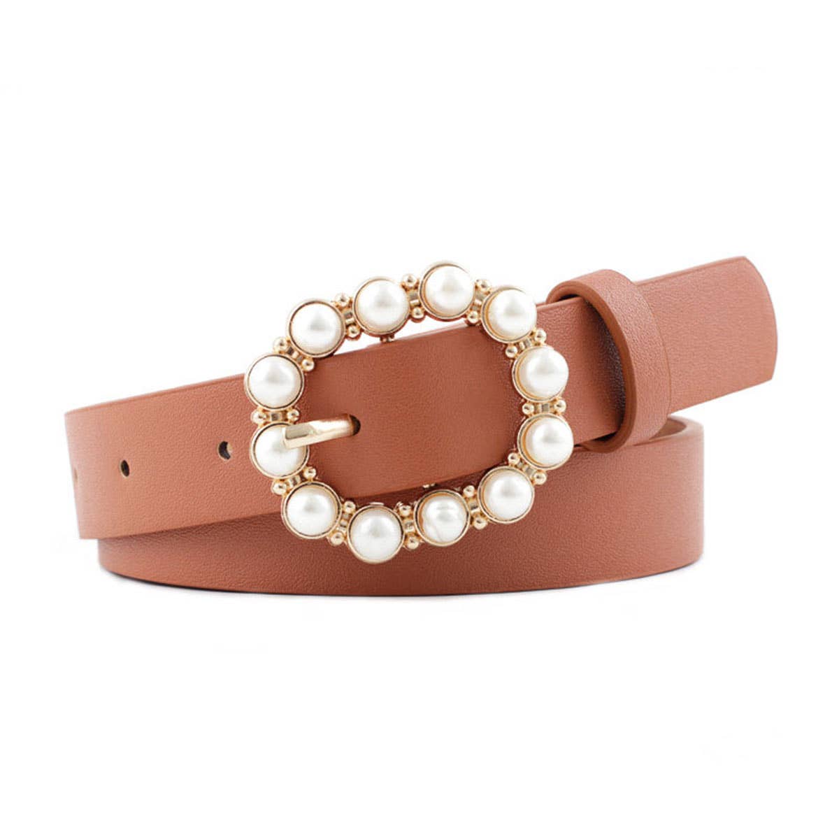 Pearl Buckle Slender Belt
