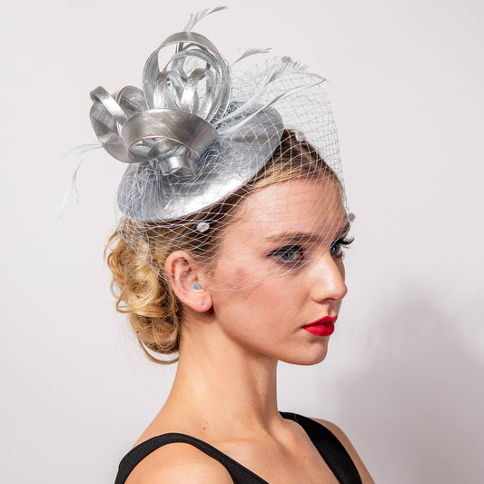 Silver Luxe Ribbon Fascinator