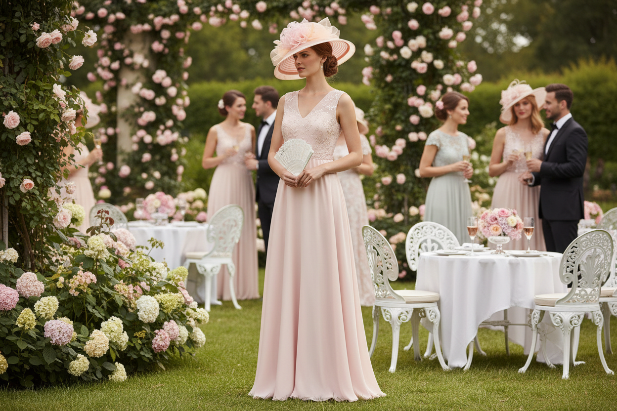 Floral Mesh Ribbon w/ Feathers Derby Braid Hat