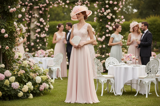 Floral Mesh Ribbon w/ Feathers Derby Braid Hat