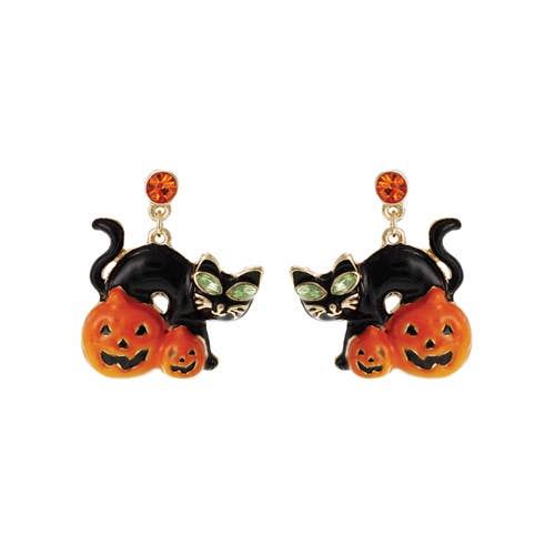 Cat & Pumpkin Earrings