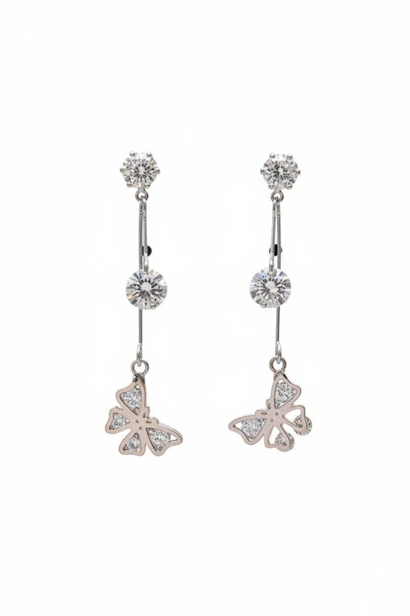 Silver Flutter Glow CZ Earrings