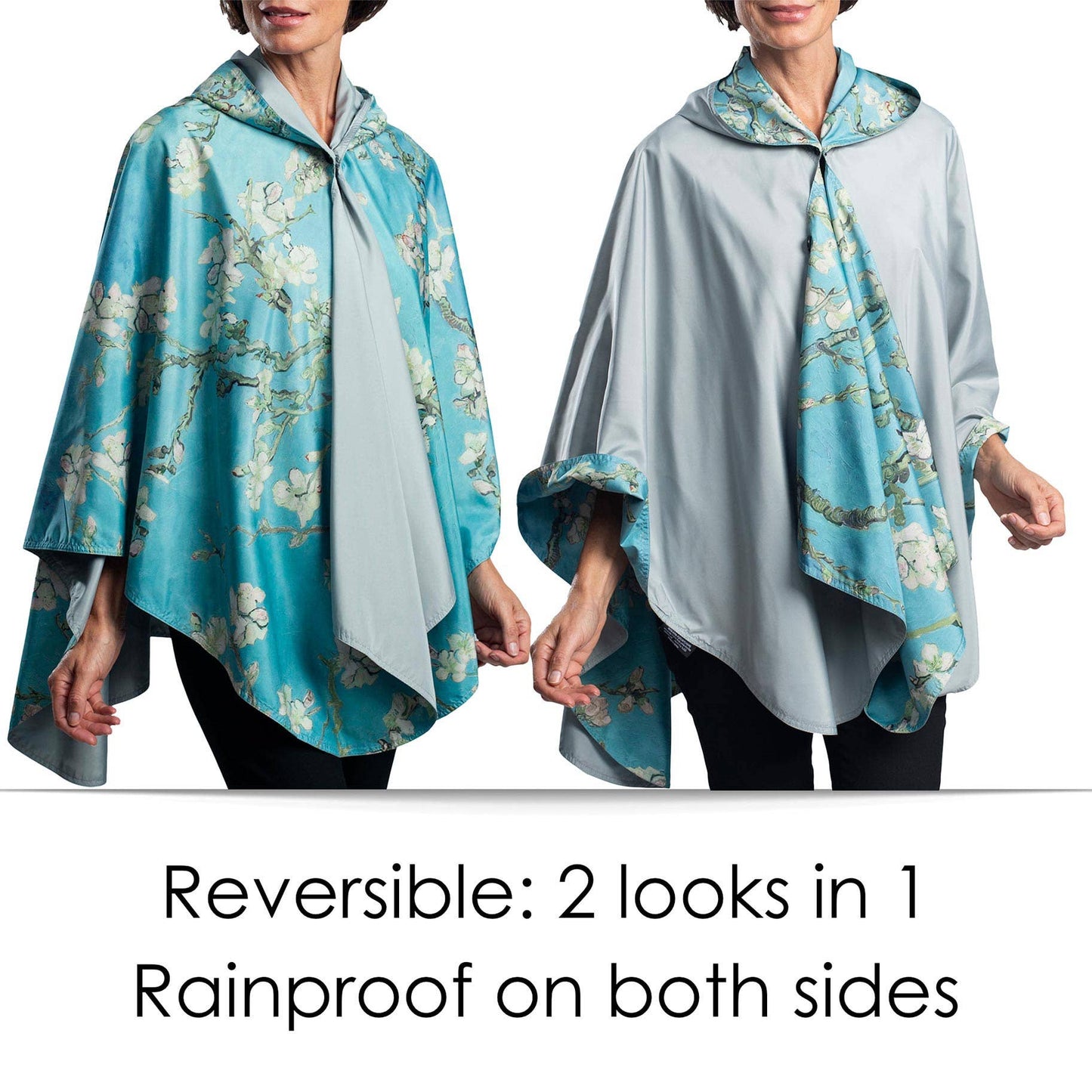 Van Gogh Almond Blossom Womens Rain Cape - Rainproof Breathable Rain Poncho