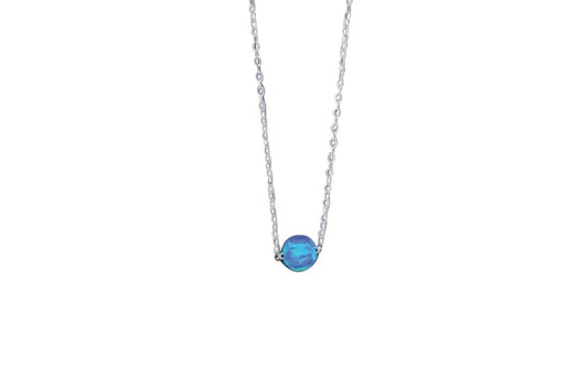 Blue Opal Bead Necklace