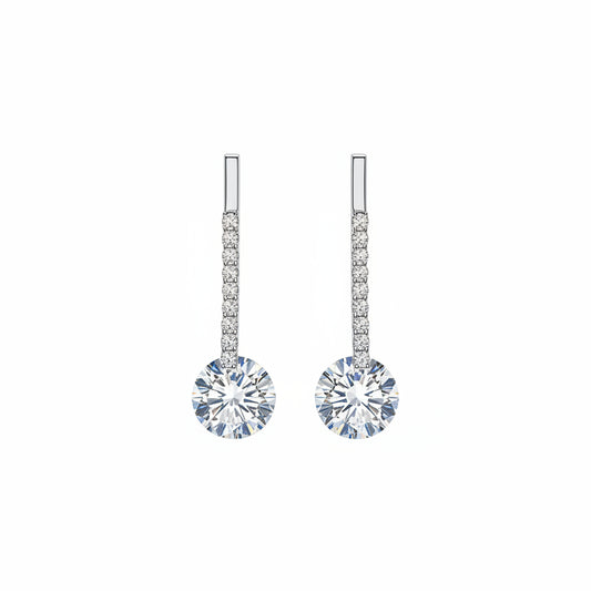 Silver Radiance CZ Drop Earrings