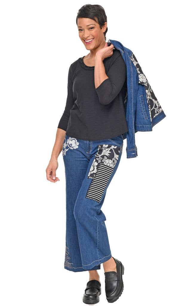 Wylie Denim Pant with Harvest Floral