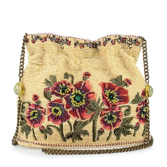In the Wild Mini Beaded Bucket Flowers Crossbody Handbag