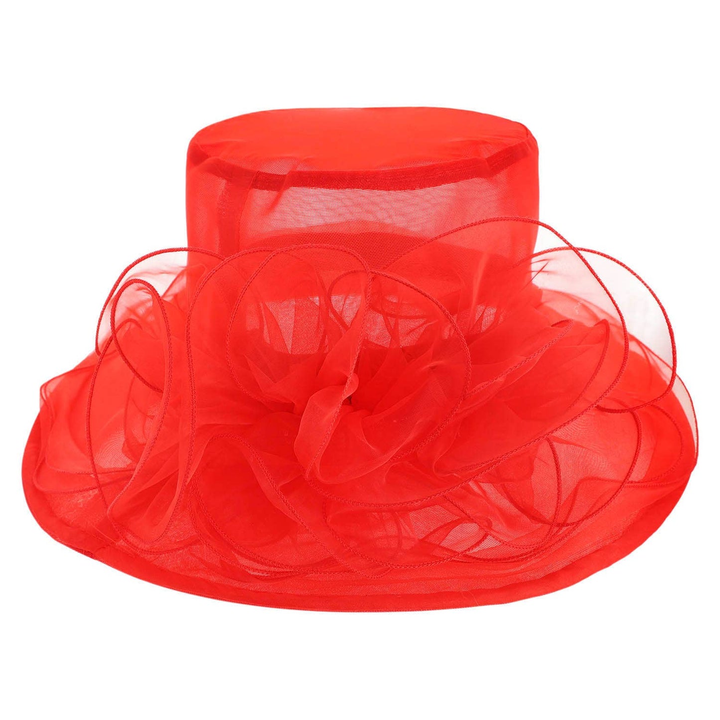 Floral Organza Mesh Derby Top Hat