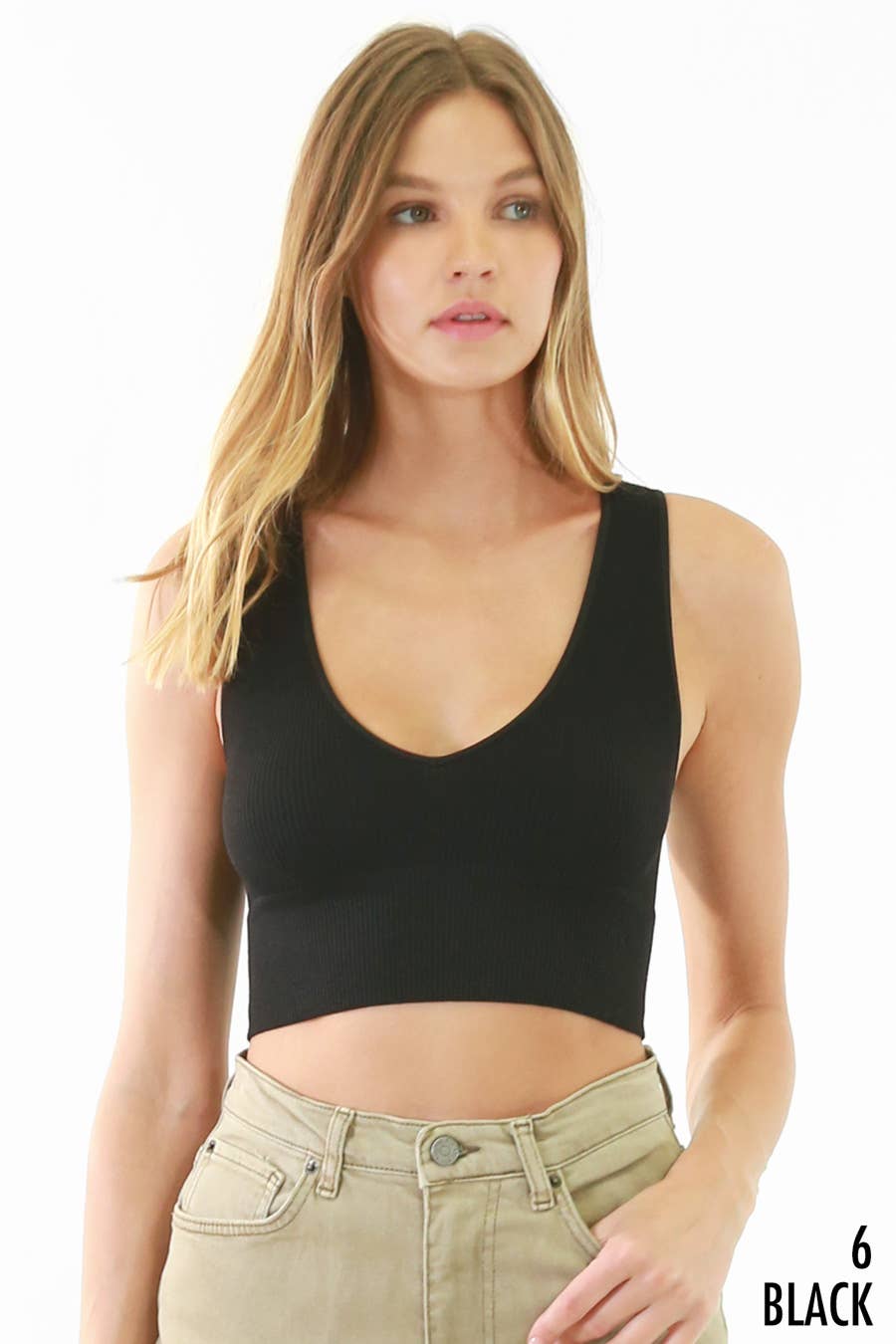 Plunge V-Neck Crop Top