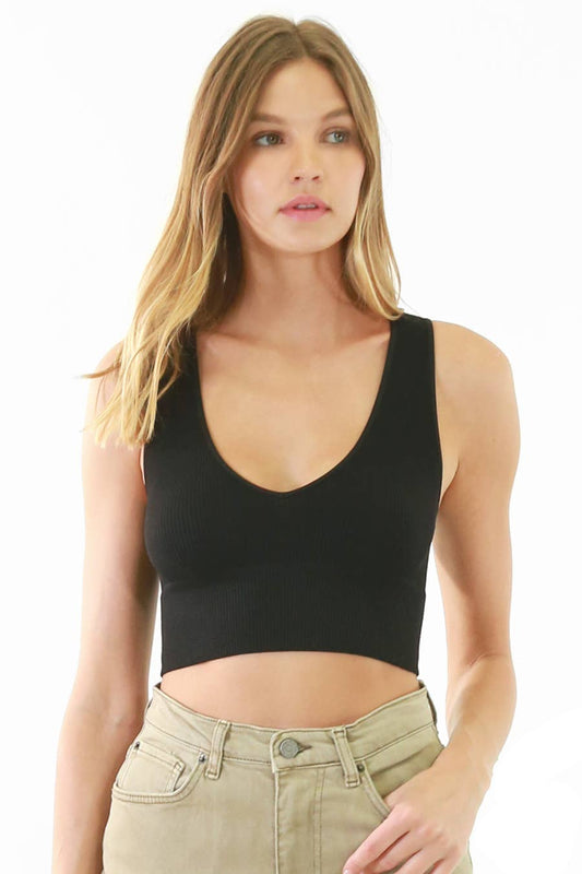 Plunge V-Neck Crop Top