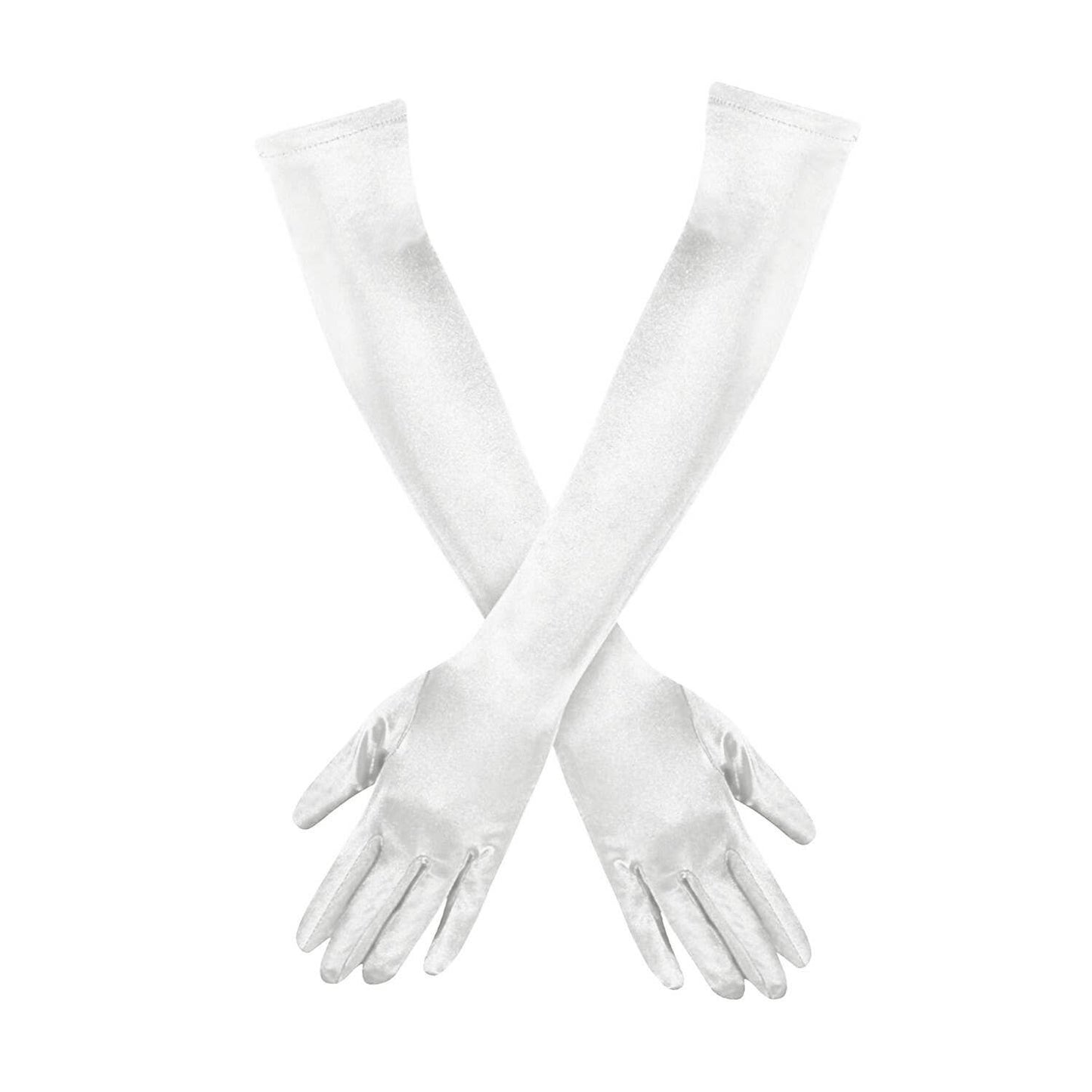 20" Above Elbow Satin Gloves Gatsby Flapper