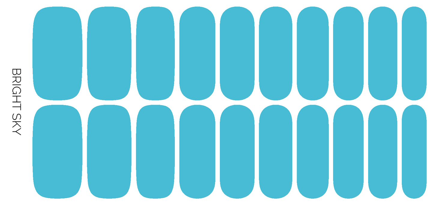 Bright Sky | Solid Sky Blue Nail Polish Sticker Set