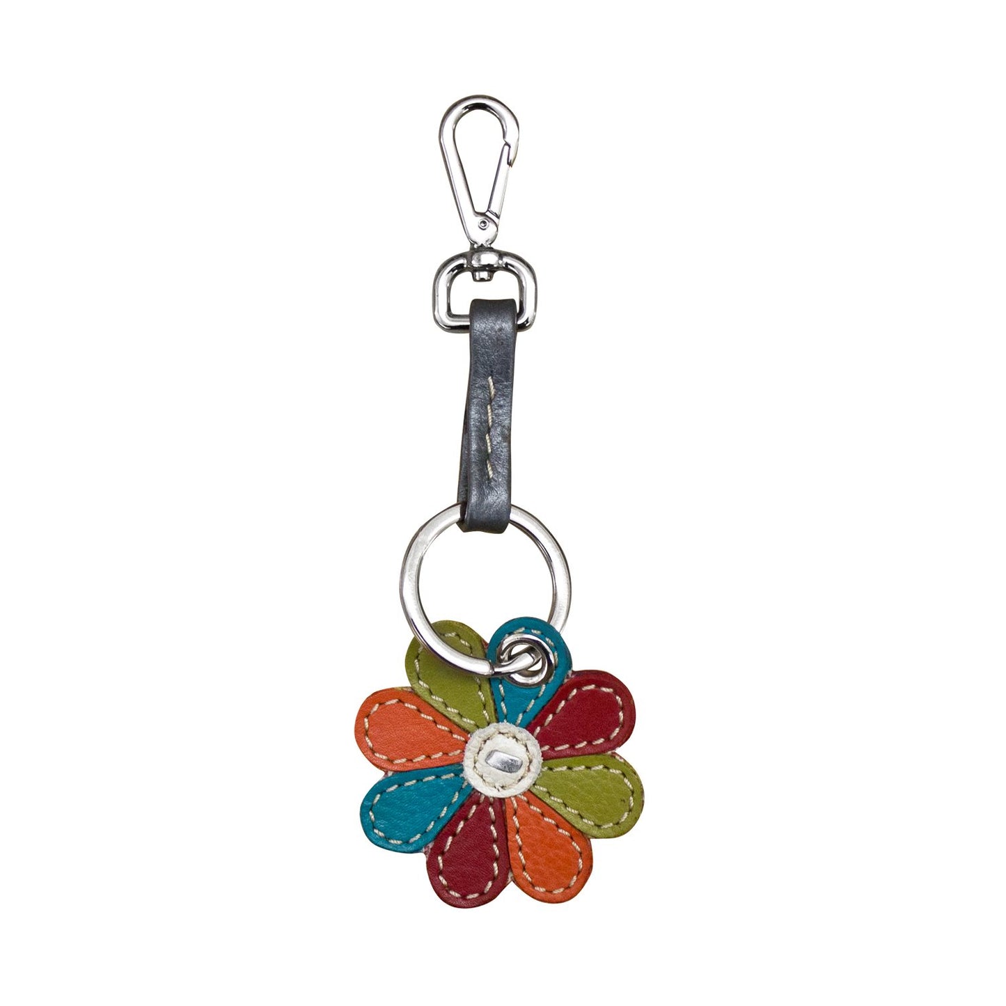 Daisy Flower Charm Key Ring 6415