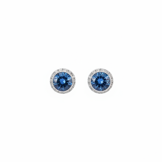 Blue Zircon December Birthstone Earrings