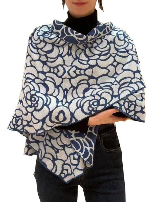 Blue / White Nautilus Reversible Loop Wrap