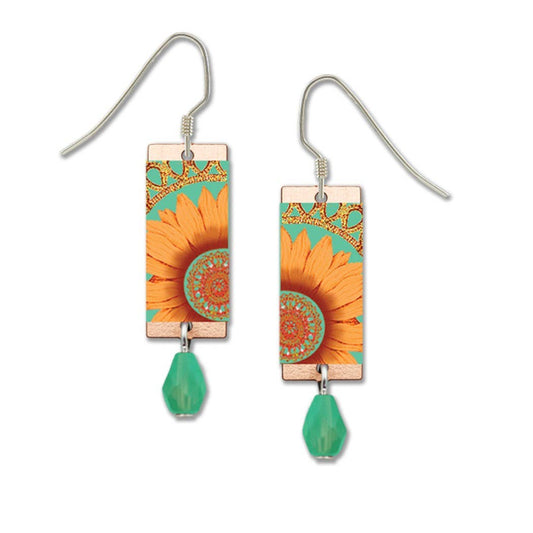 Orange Sunflower Earrings