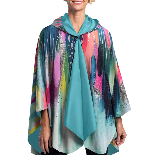 EttaVee "Brush Strokes 103" Reversible Rain Cape