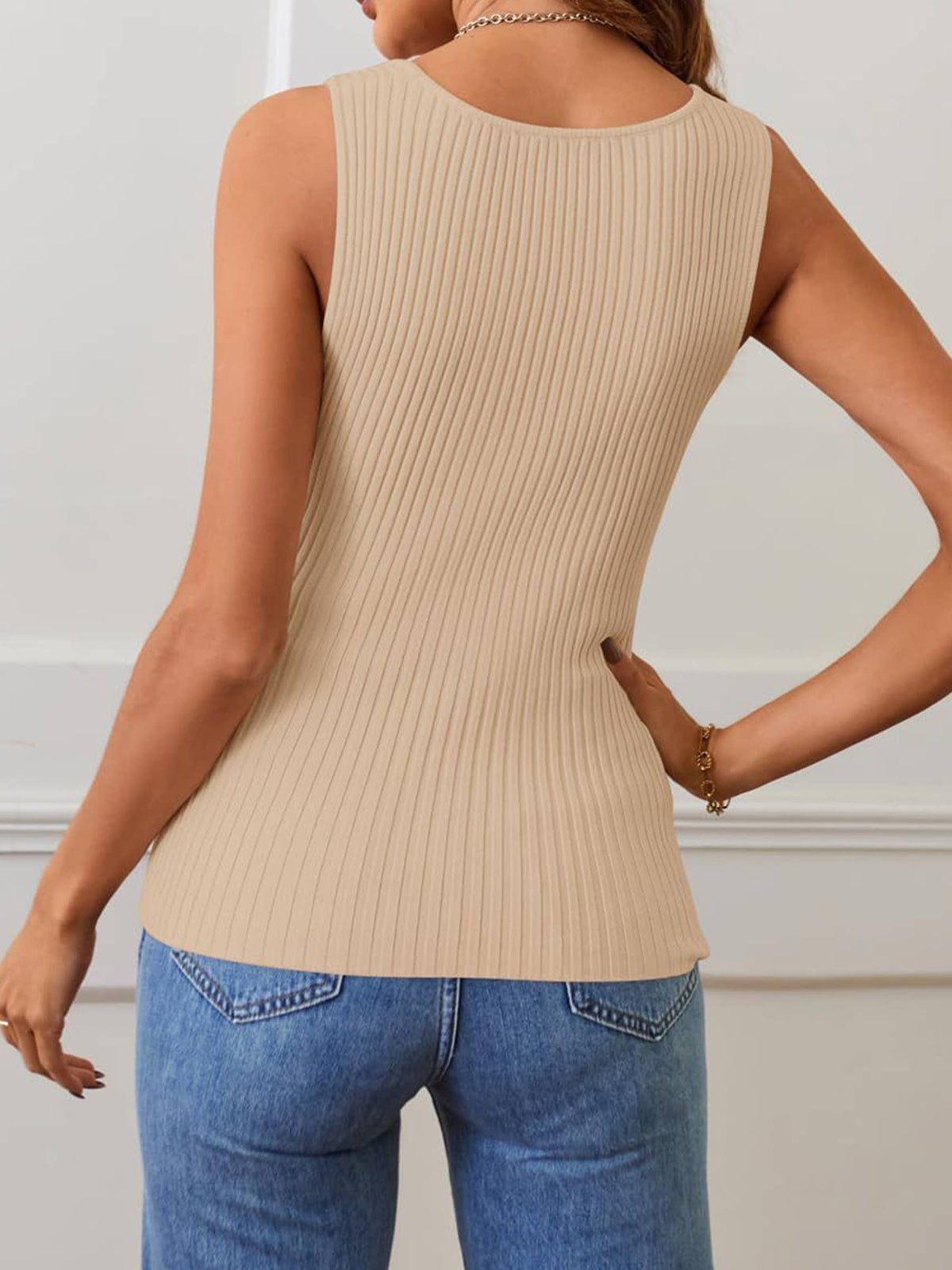 Pit Stripe High Elastic Exercise Sleeveless Top
