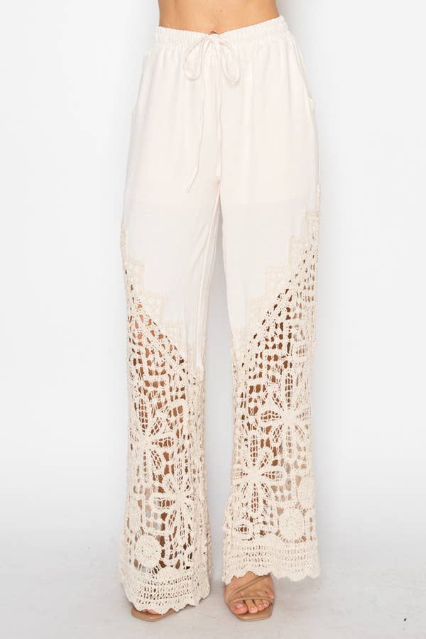 Lined Pants With Crochet Bottom