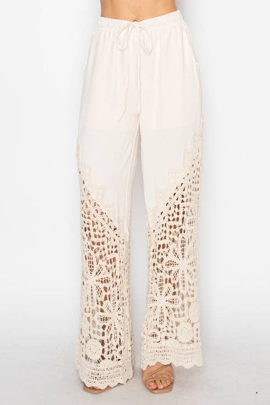 Lined Pants With Crochet Bottom