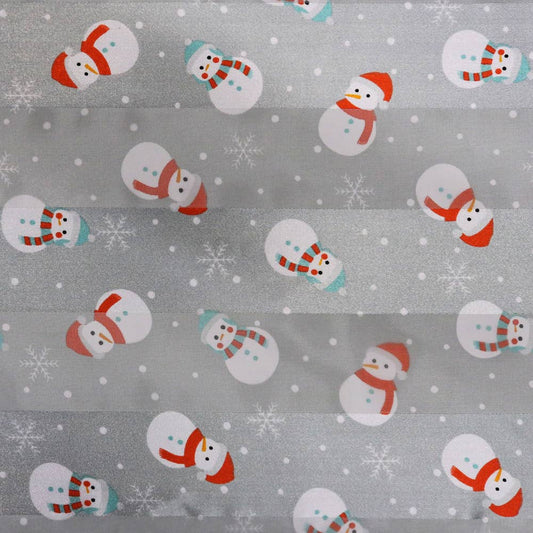 Christmas Snowman Chiffon Satin Scarf
