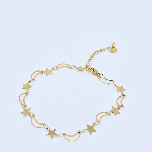 Star & Moon Chain Anklet