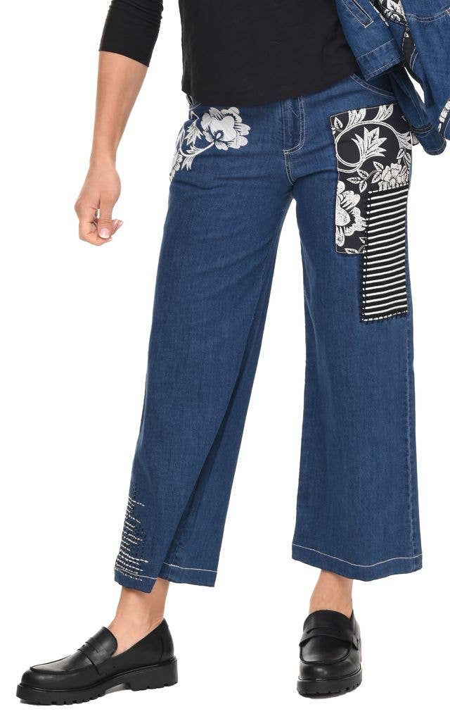 Wylie Denim Pant with Harvest Floral