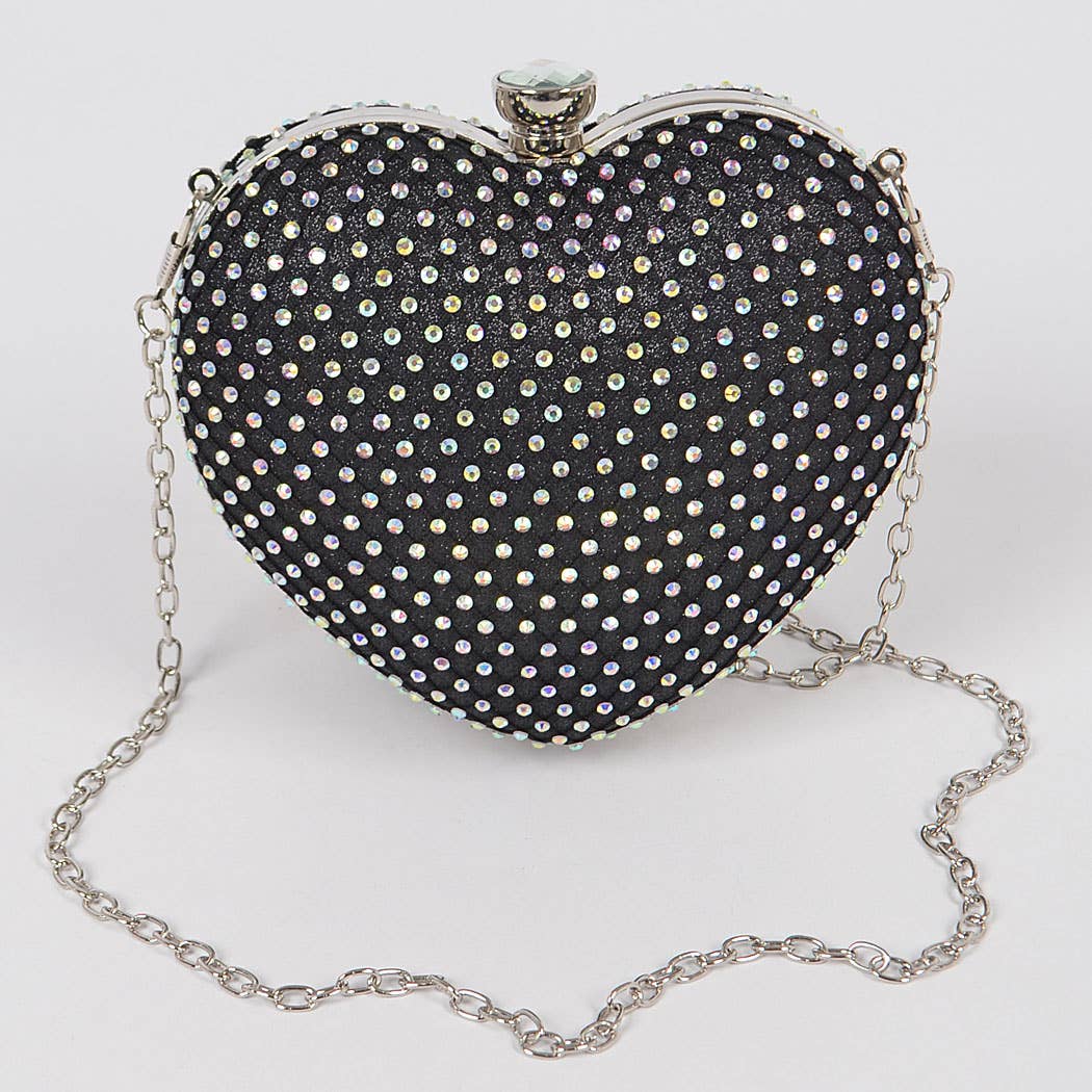 Heart Rhinestone Clutch