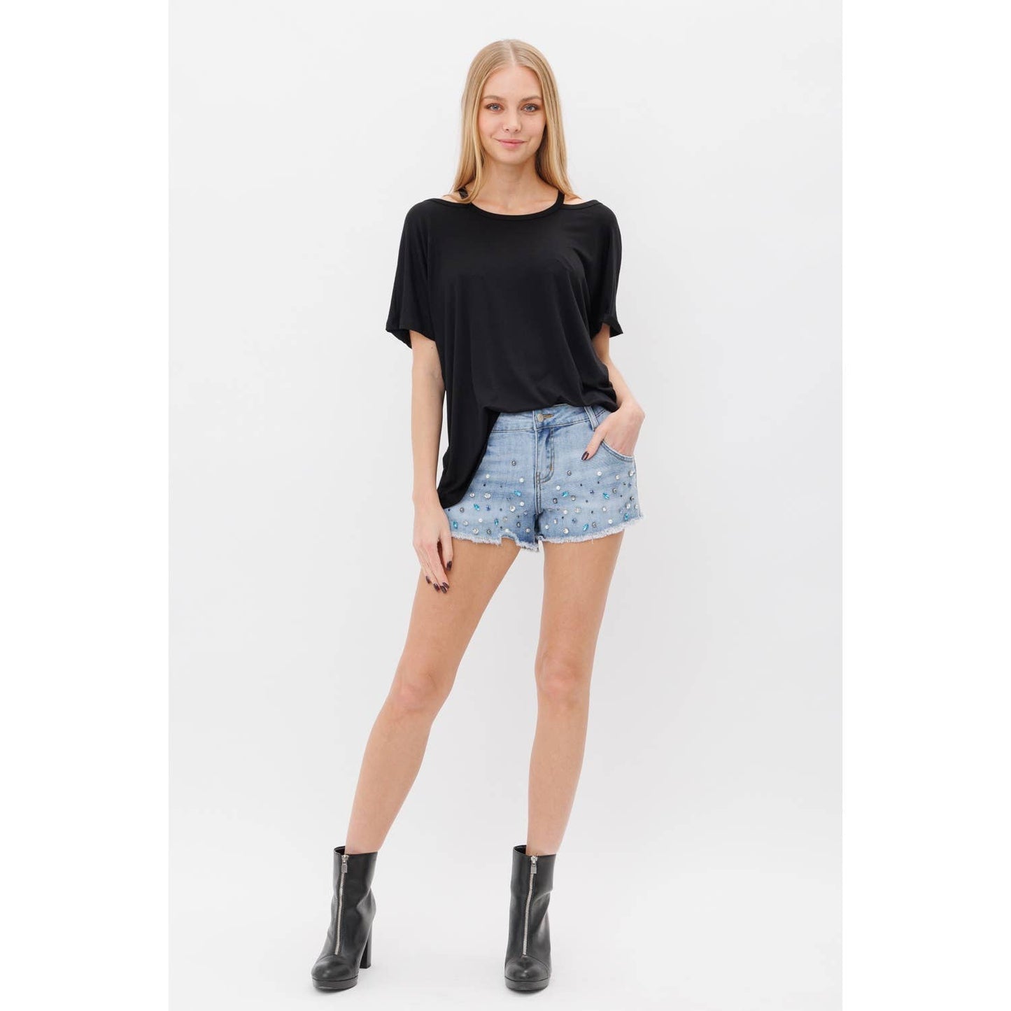 Criss Cross Short Sleeve Top w/ Wings