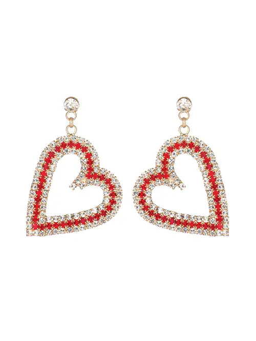 Rhinestone Heart Earrings