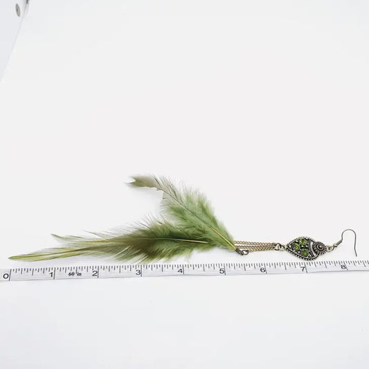 Long Feather Tassel Dangle Earrings