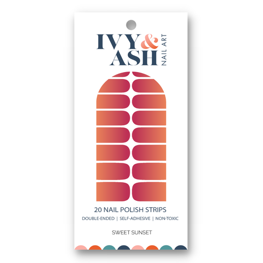 Sweet Sunset | Magenta to Orange Ombre Fade Nail Wrap Set
