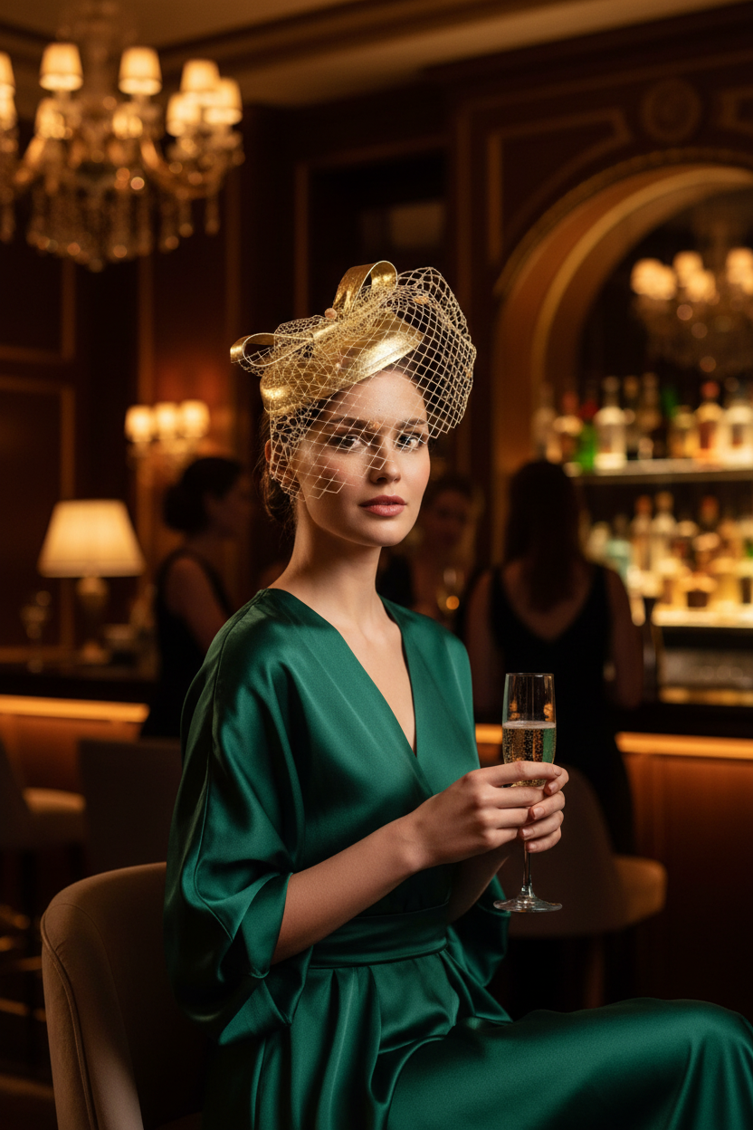 Golden Hour Veil Fascinator