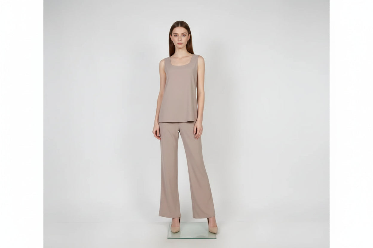 Wide Leg Long Pants & Scoop Neck Tank Top Set