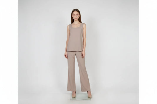 Wide Leg Long Pants & Scoop Neck Tank Top Set