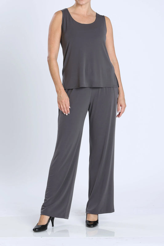 Wide Leg Long Pants & Scoop Neck Tank Top Set