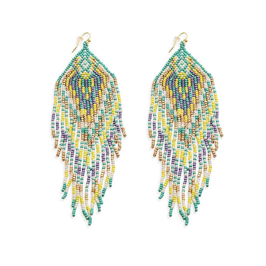 Lonanna Beaded Earrings In Green