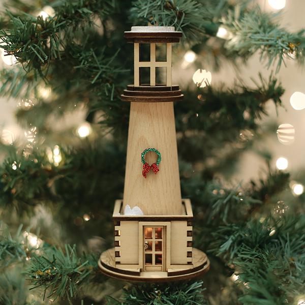 Holiday Lighthouse Ornament