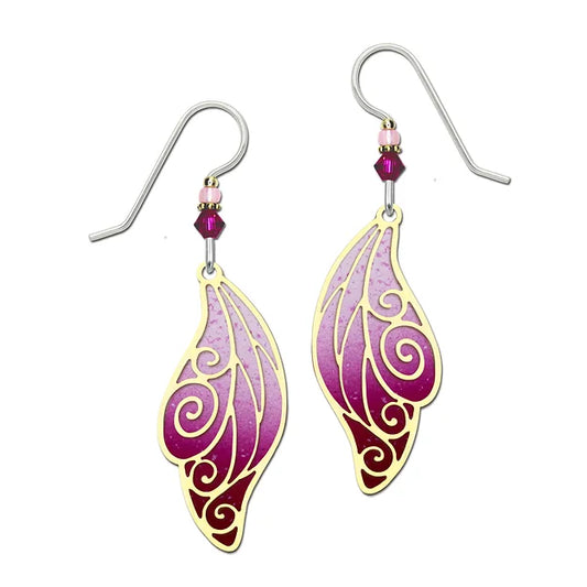 Pink Wispy Wing Earrings