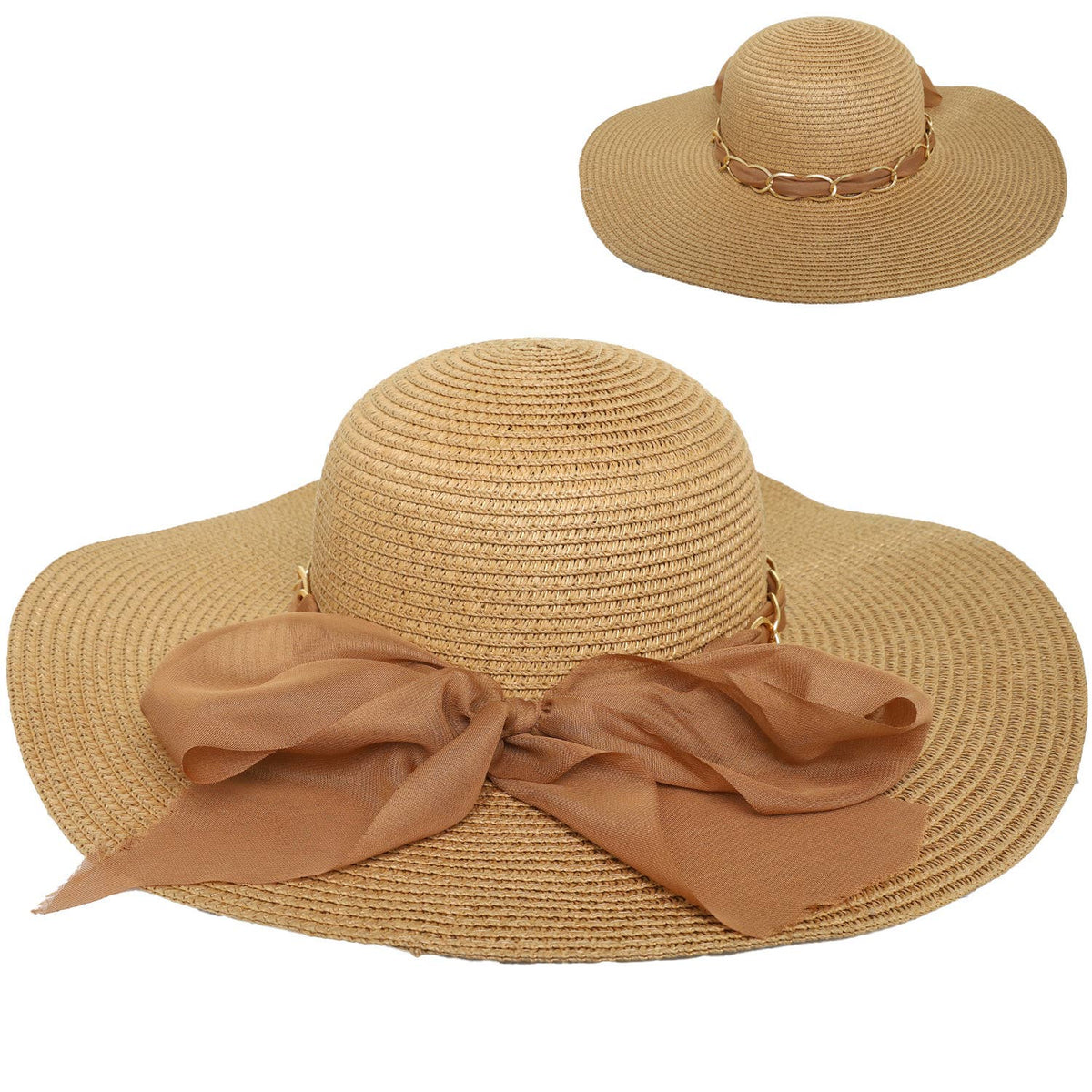 Golden Coast Sheer Bow Sun Hat