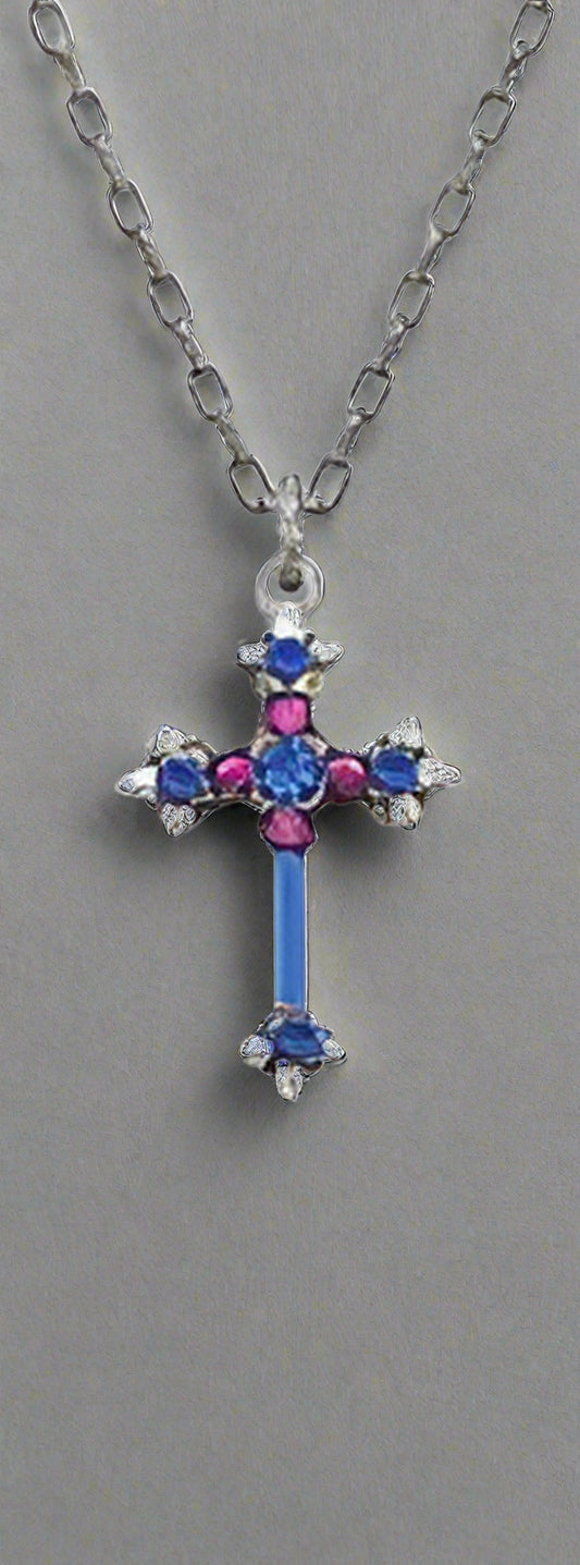 Dainty Color Cross Necklace
