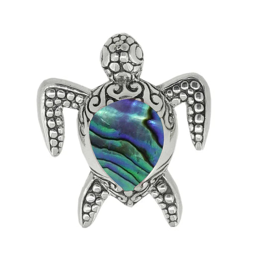 Turtle w/ Abalone Teardrop Center Pendant