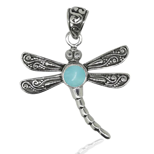 Larimar Dragonfly Pendant