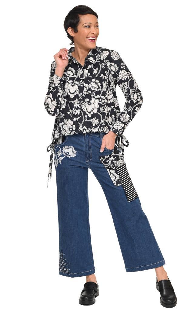 Wylie Denim Pant with Harvest Floral