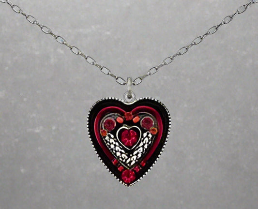 Heart with in a Heart Pendant Necklace