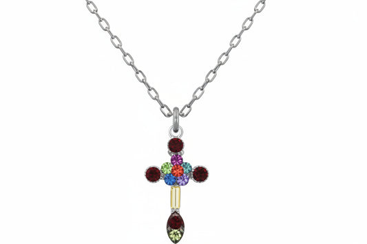Miniature Mosaic Cross Necklace
