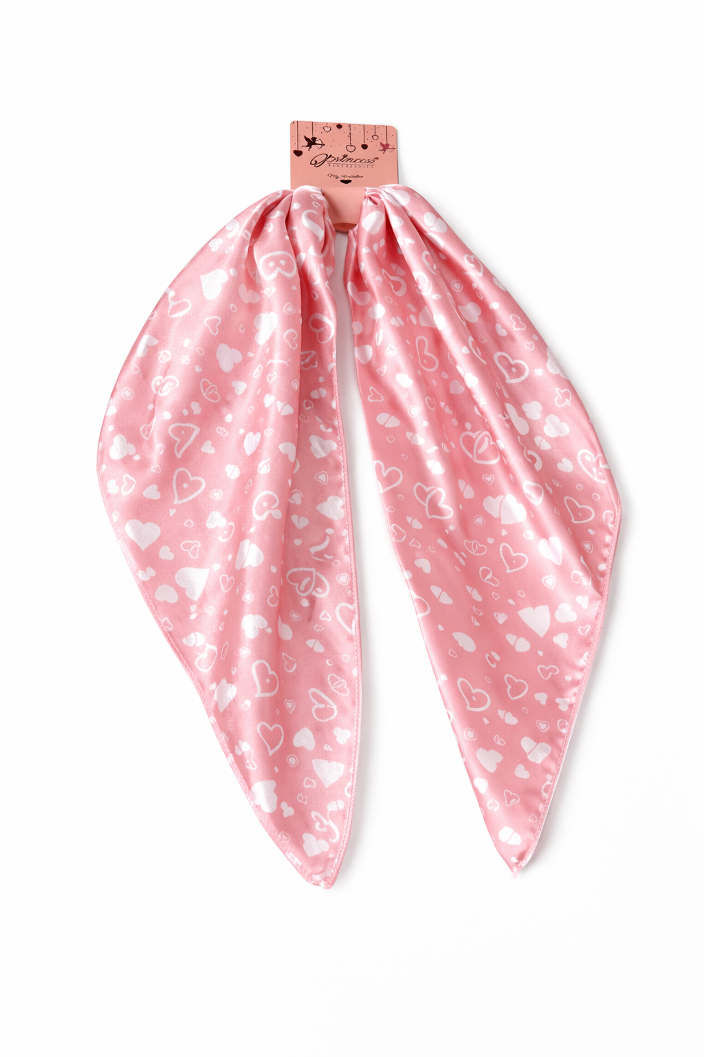Multiuse Heart Print Satin Scarf