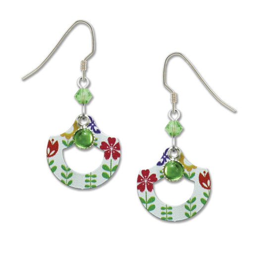 Flowers on White Earrings
